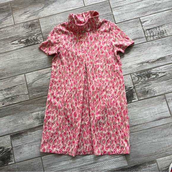 Tyler Boe Pink Cheetah print dress w pockets, front pleat size SM - Picture 3 of 11